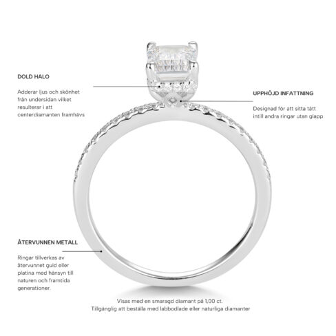 Kali – Sidostensring med diamanter i 18k Vitguld - Bild 2