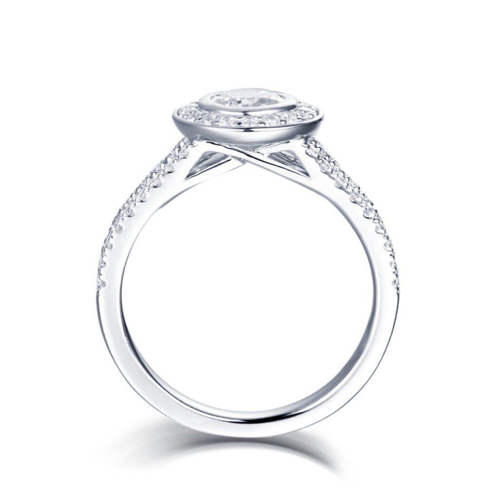 Kareen – Haloring i 950 Platina med diamant