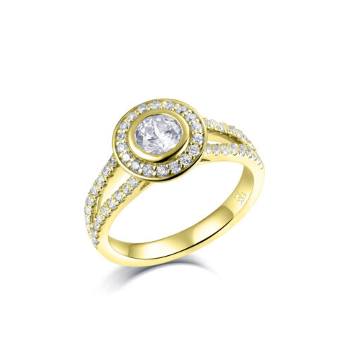 Kareen – Haloring i 18k Gulguld med diamant