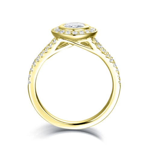 Kareen – Haloring i 18k Gulguld med diamant - Bild 2