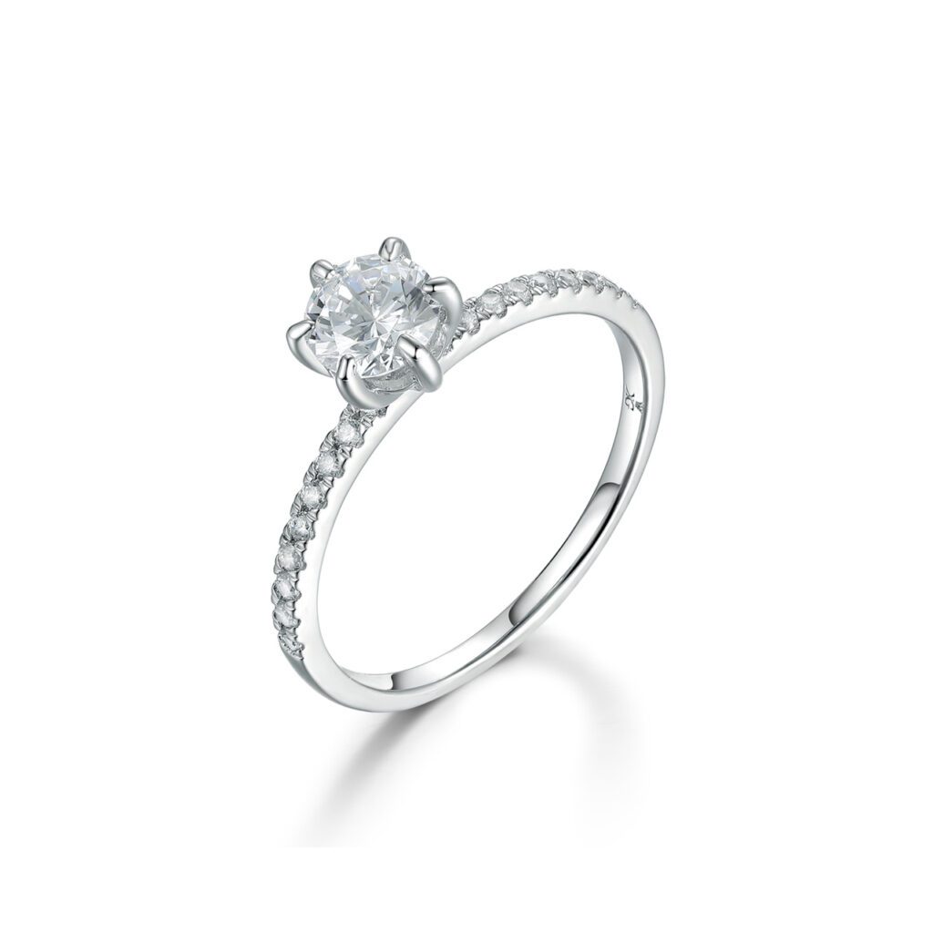 Kyla – Sidostensring med diamanter i 18k Vitguld