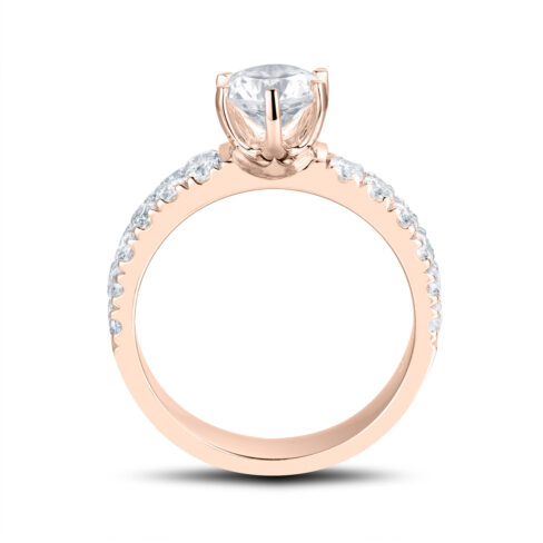 Lea – Sidostensring med diamanter i 18k Roséguld - Bild 2
