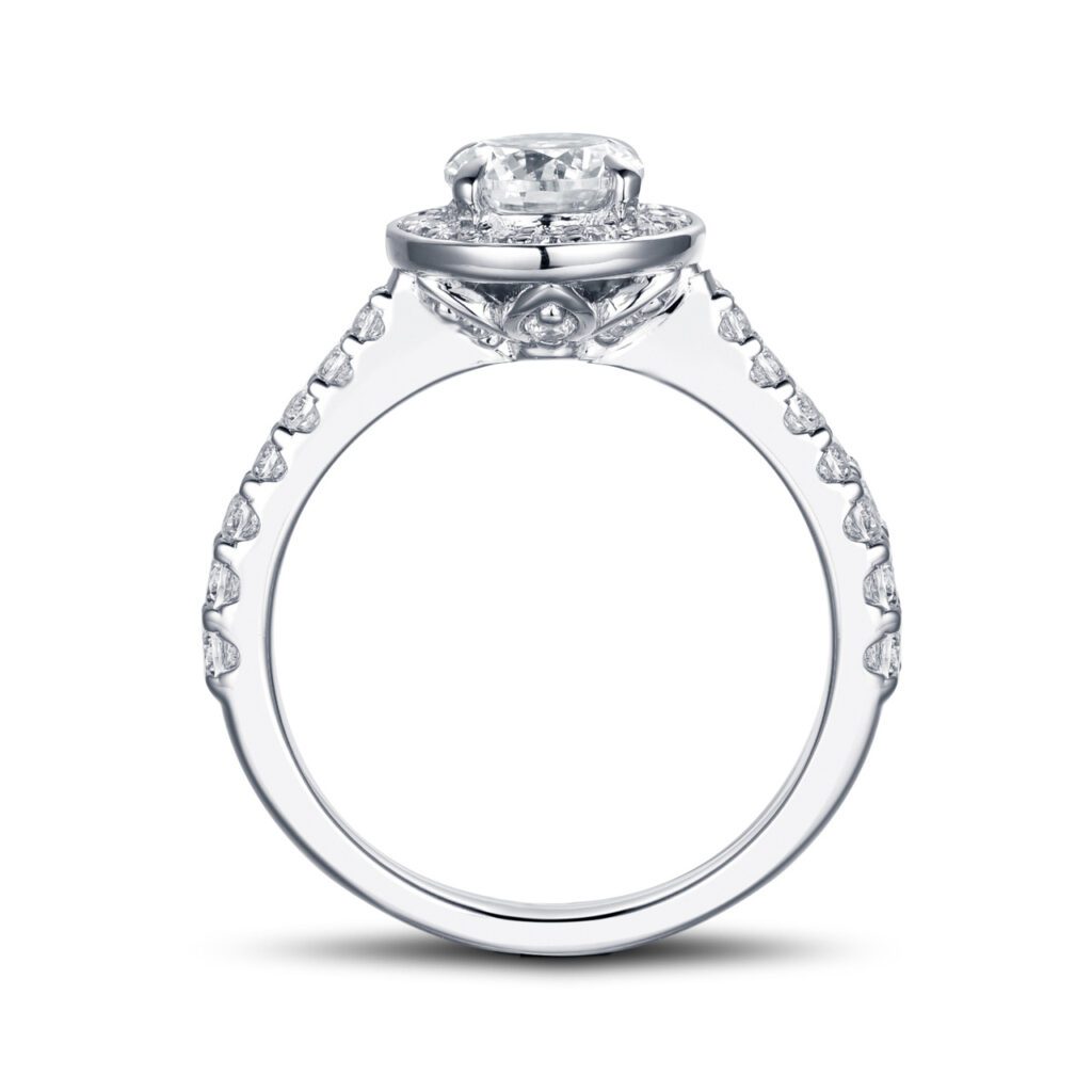Lilia – Haloring i 950 Platina med diamant