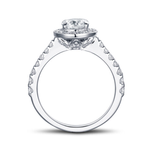 Lilia – Haloring i 18k Vitguld med diamant - Bild 2