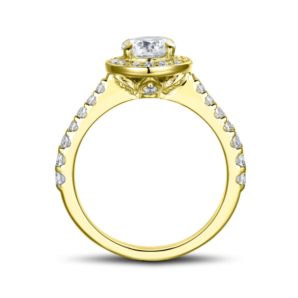 Lilia – Haloring i 18k Gulguld med diamant