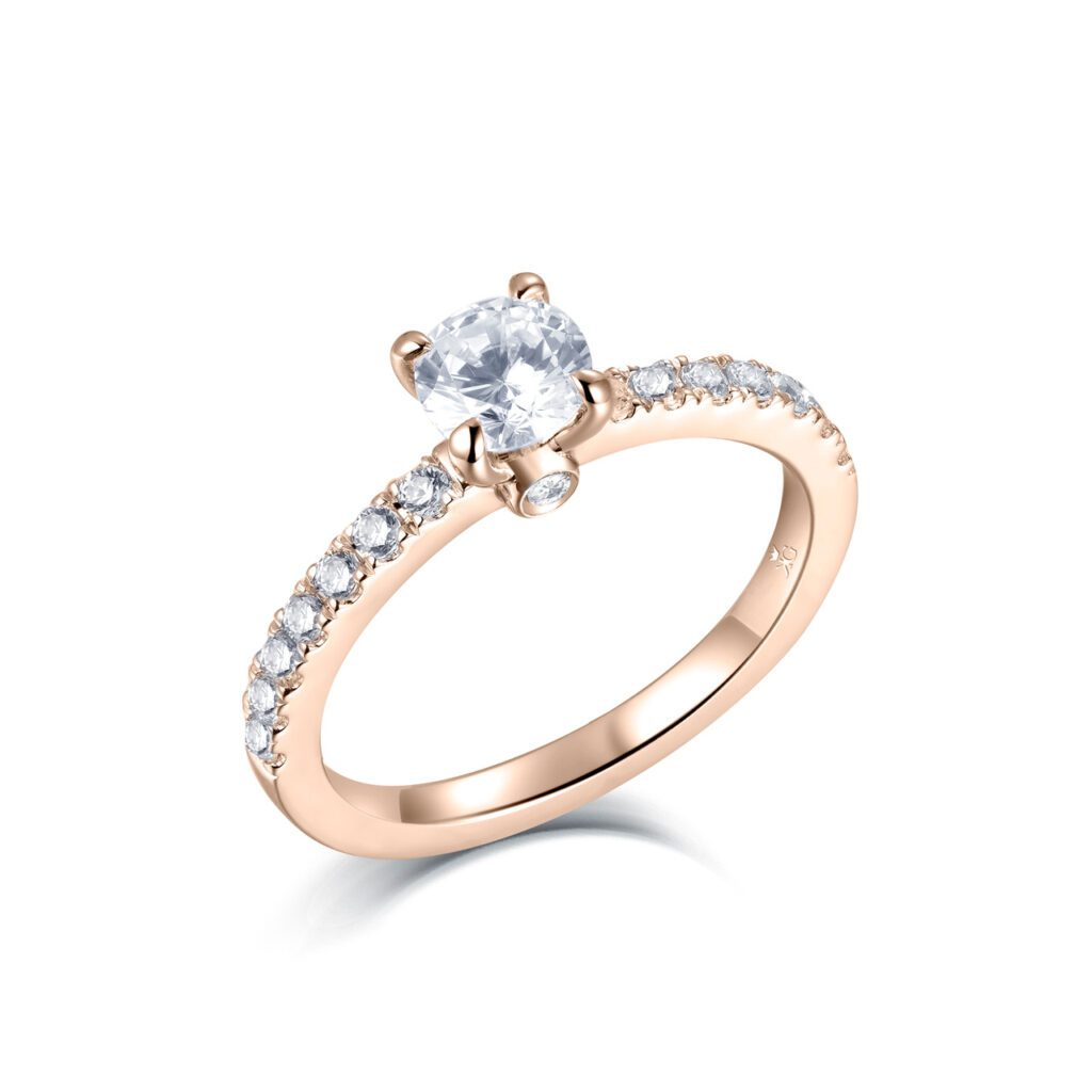 Lisa – Sidostensring med diamanter i 18k Roséguld