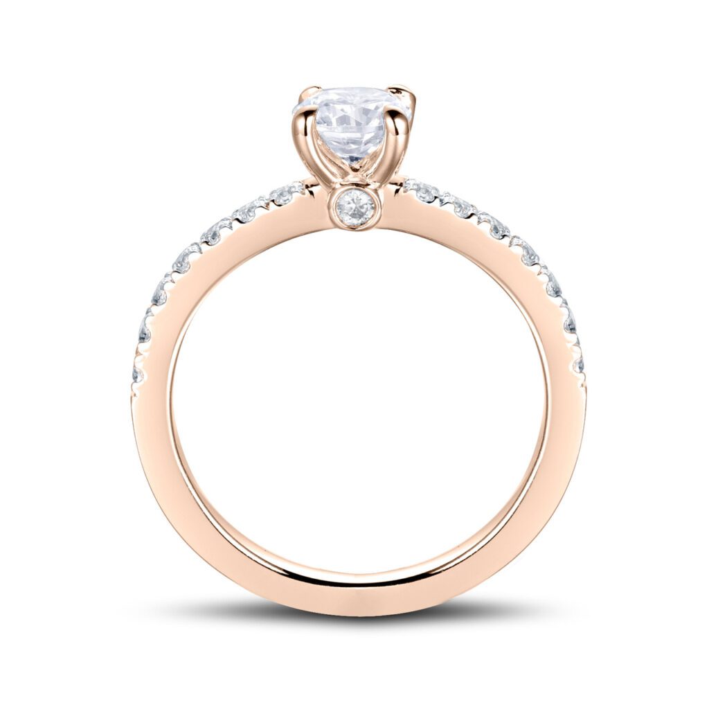 Lisa – Sidostensring med diamanter i 18k Roséguld