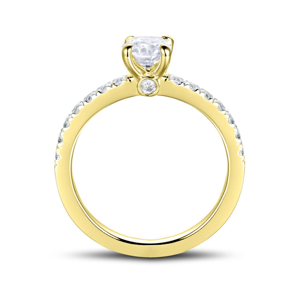 Lisa – Sidostensring med diamanter i 18k Gulguld