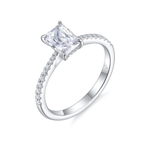 Livia – Sidostensring med Diamanter i 18k Vitguld