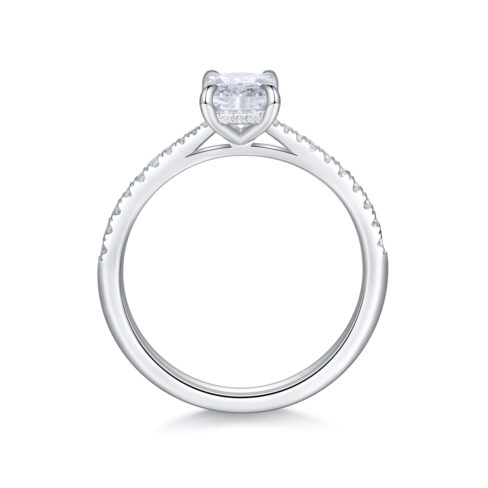Livia – Sidostensring med Diamanter i 18k Vitguld - Bild 2