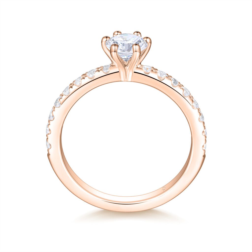 Lydia – Sidostensring med diamanter i 18k Roséguld