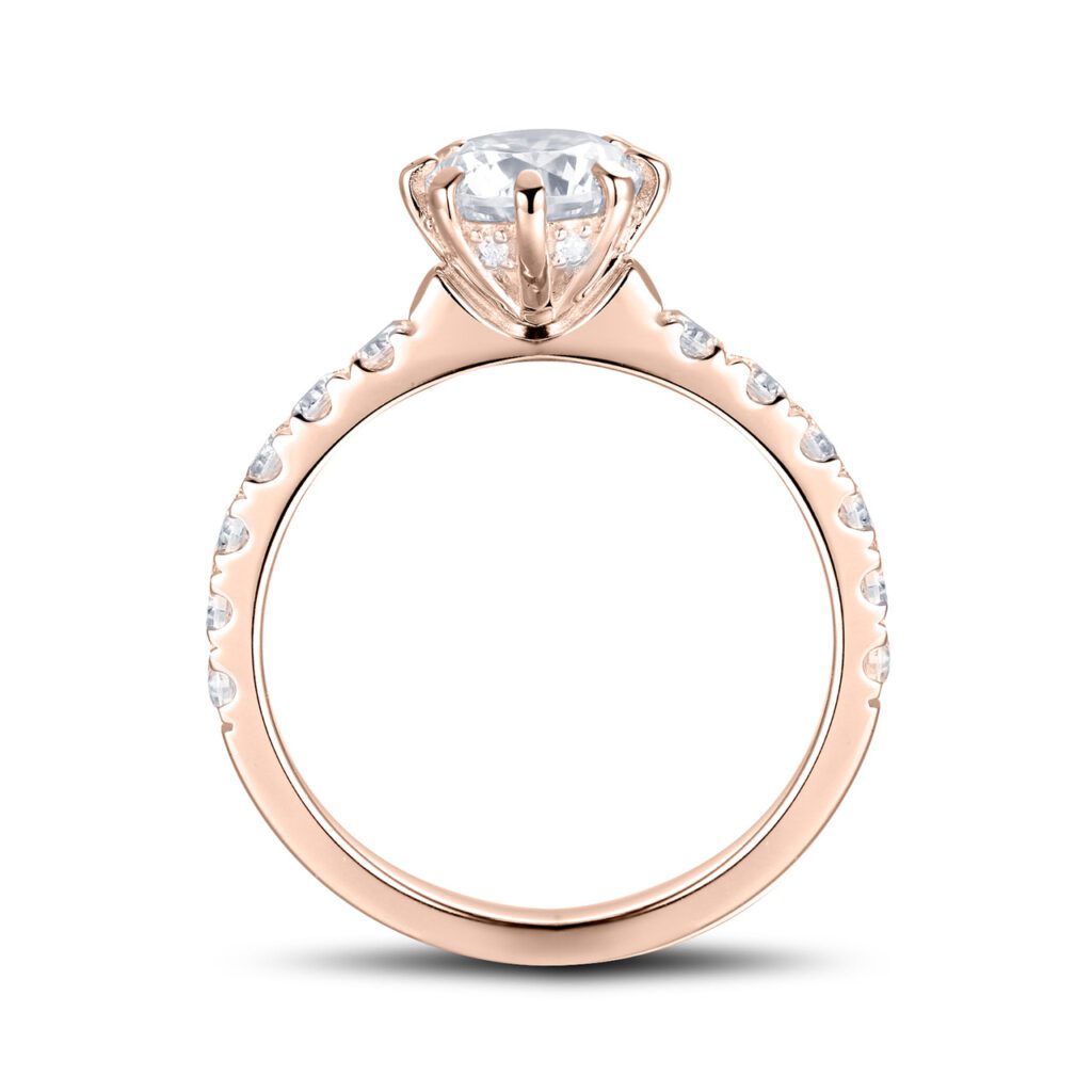 Maelys – Sidostensring med diamanter i 18k Roséguld