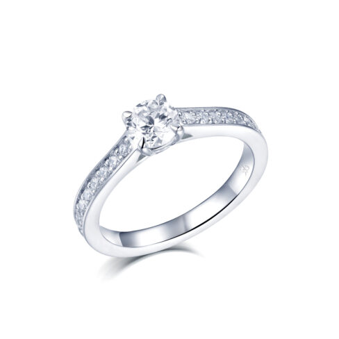 Mallorey – Sidostensring med diamanter i 18k Vitguld