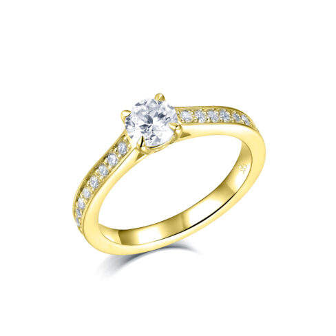 Mallorey – Sidostensring med diamanter i 18k Gulguld