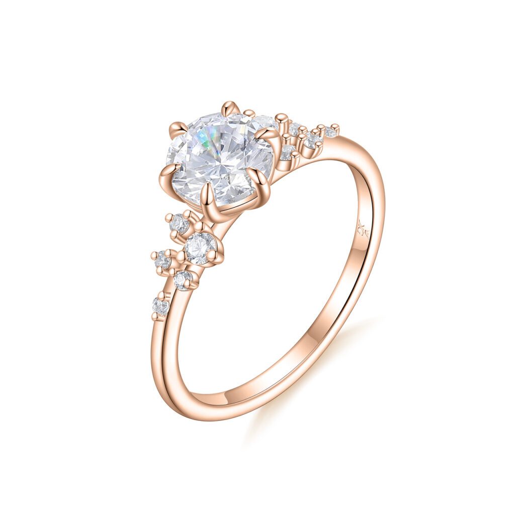 Mariya – Flerstensring med diamanter i 18k Roséguld