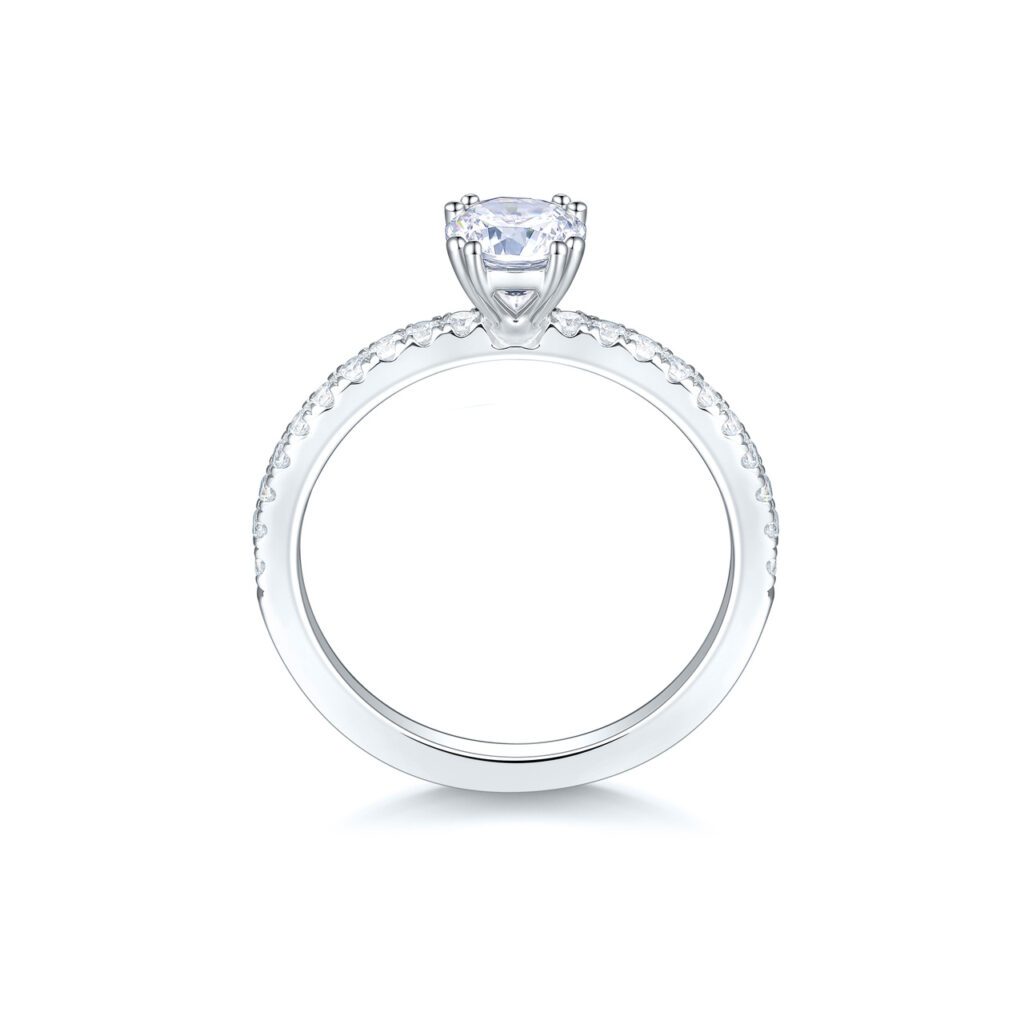 Molly – Sidostensring med diamanter i 950 Platina