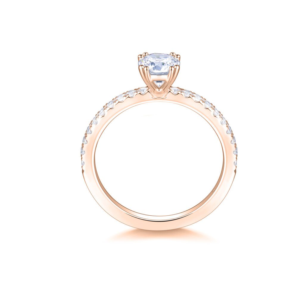 Molly – Sidostensring med diamanter i 18k Roséguld