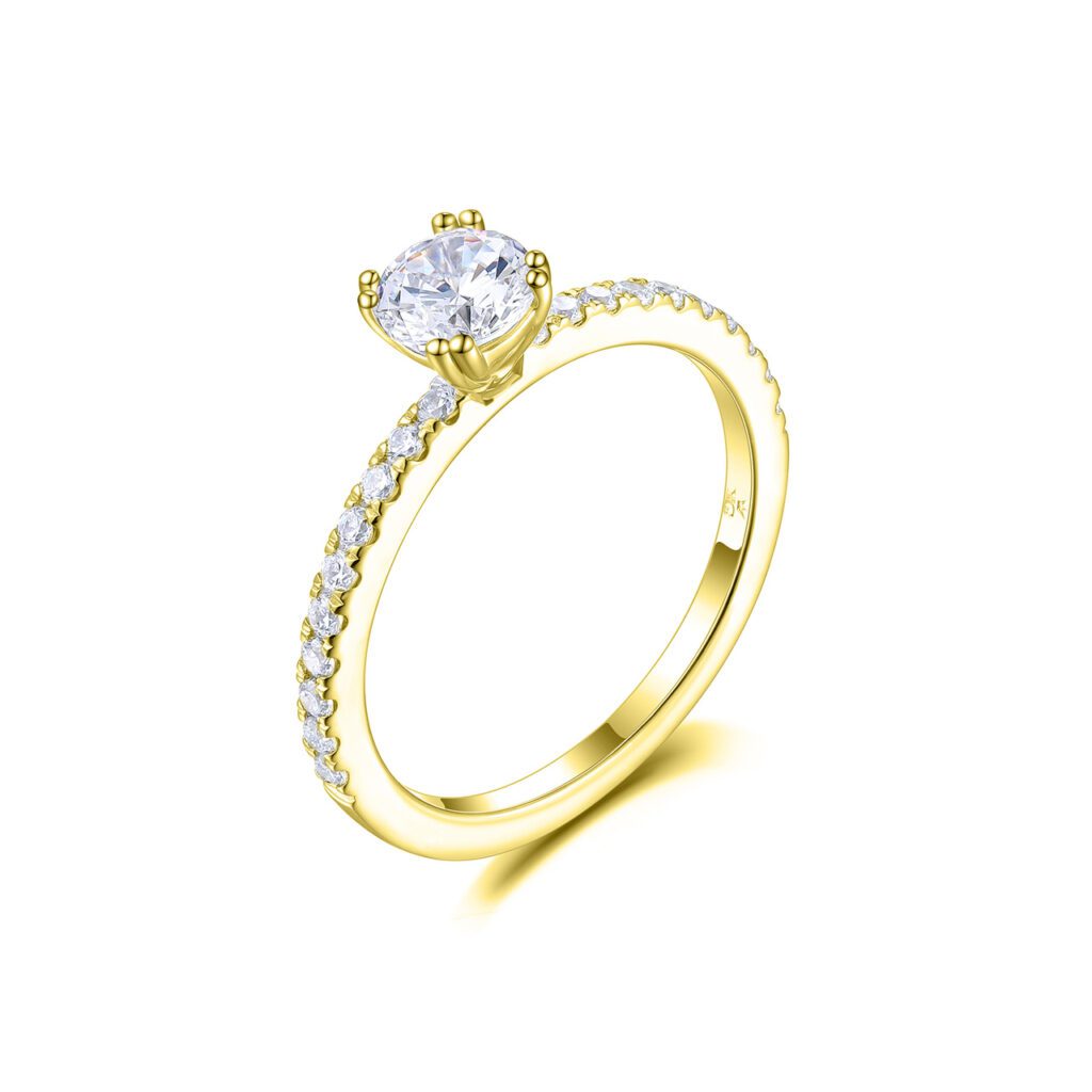 Molly – Sidostensring med diamanter i 18k Gulguld