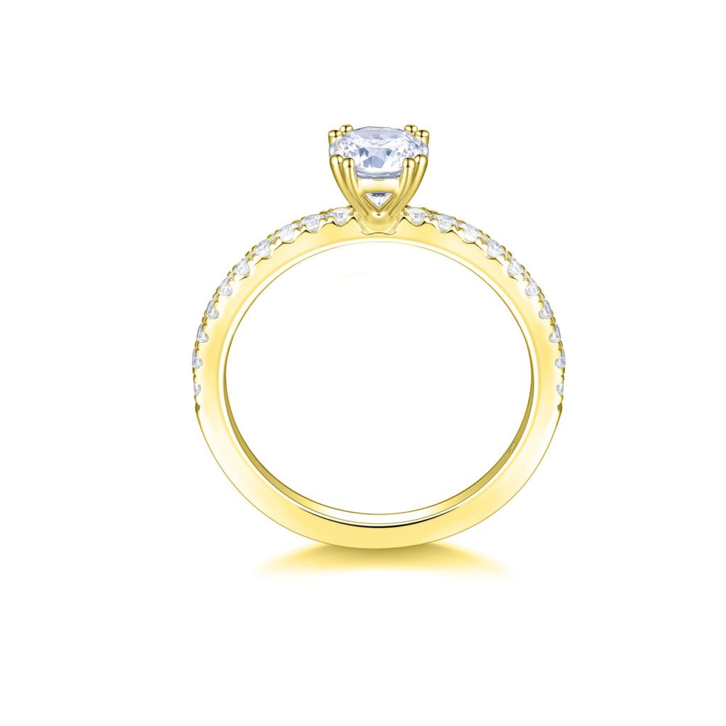 Molly – Sidostensring med diamanter i 18k Gulguld