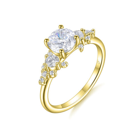 Nadine – Flerstensring med diamanter i 18k Gulguld
