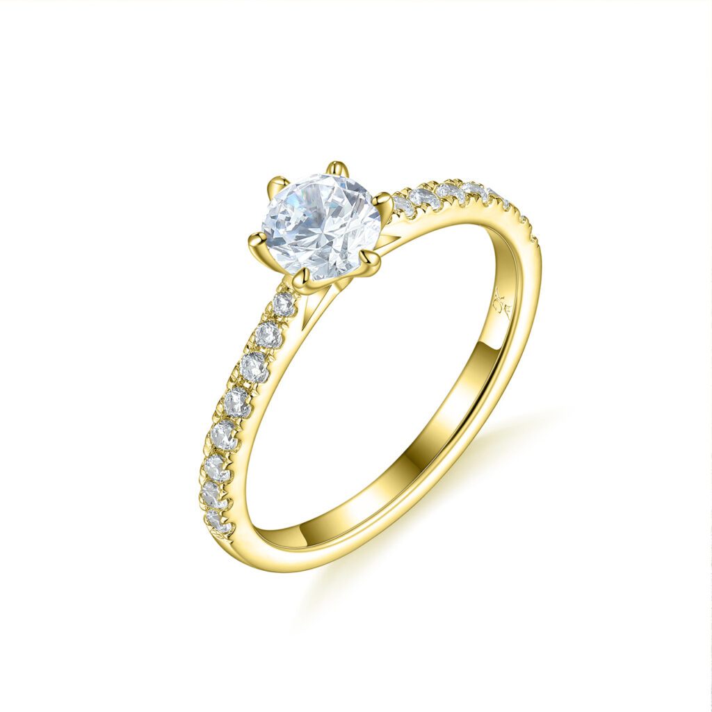 Nanja – Sidostensring med diamanter i 18k Gulguld