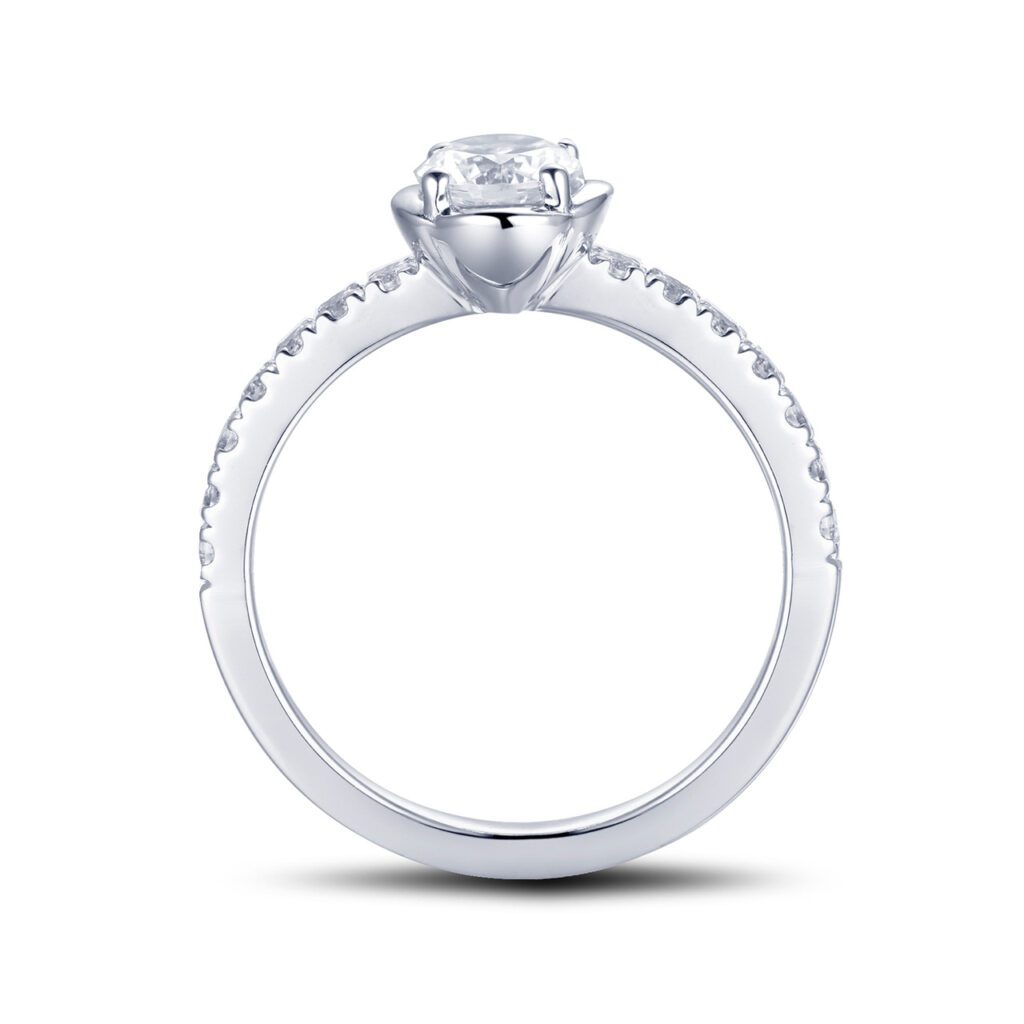 Neona – Sidostensring med diamanter i 18k Vitguld