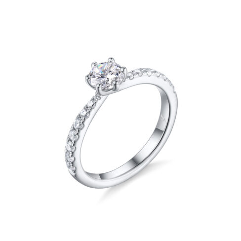 Noelle – Sidostensring med diamanter i 18k Vitguld