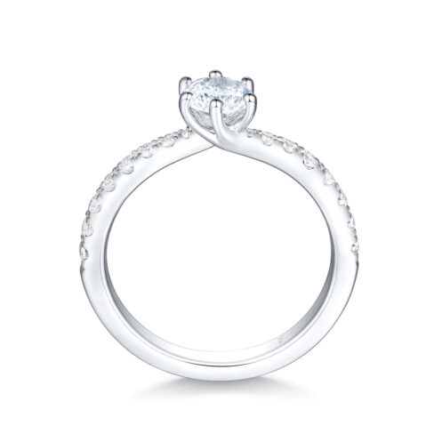 Noelle – Sidostensring med diamanter i 18k Vitguld - Bild 2