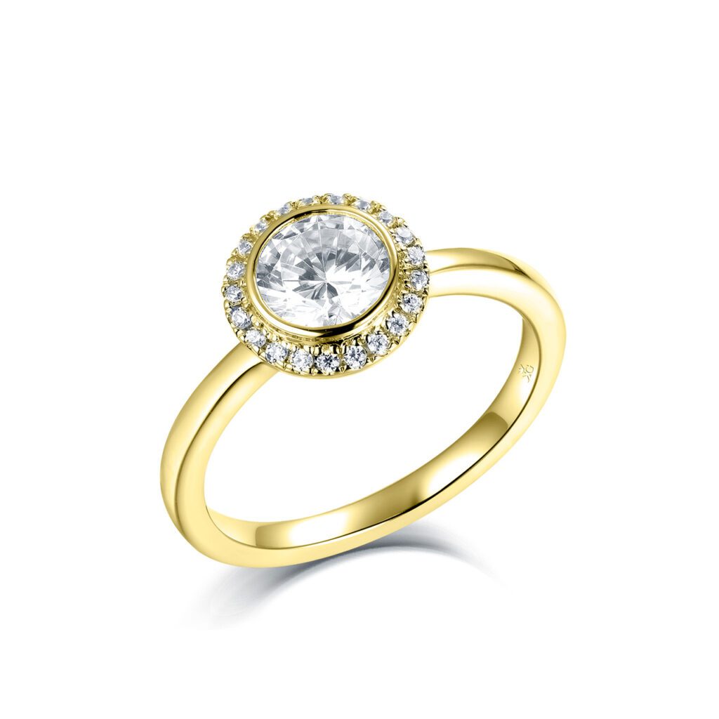 Noura – Haloring i 18k Gulguld med diamant