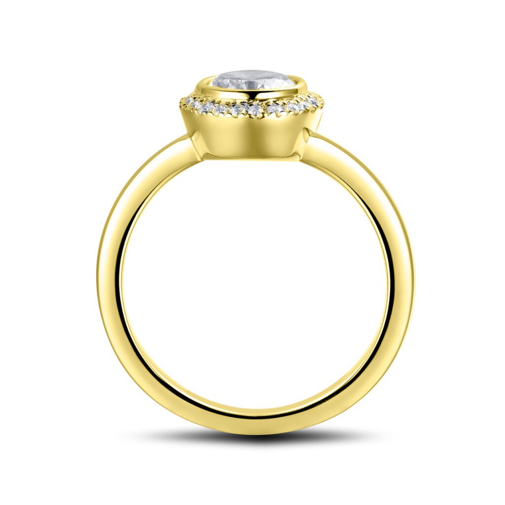 Noura – Haloring i 18k Gulguld med diamant
