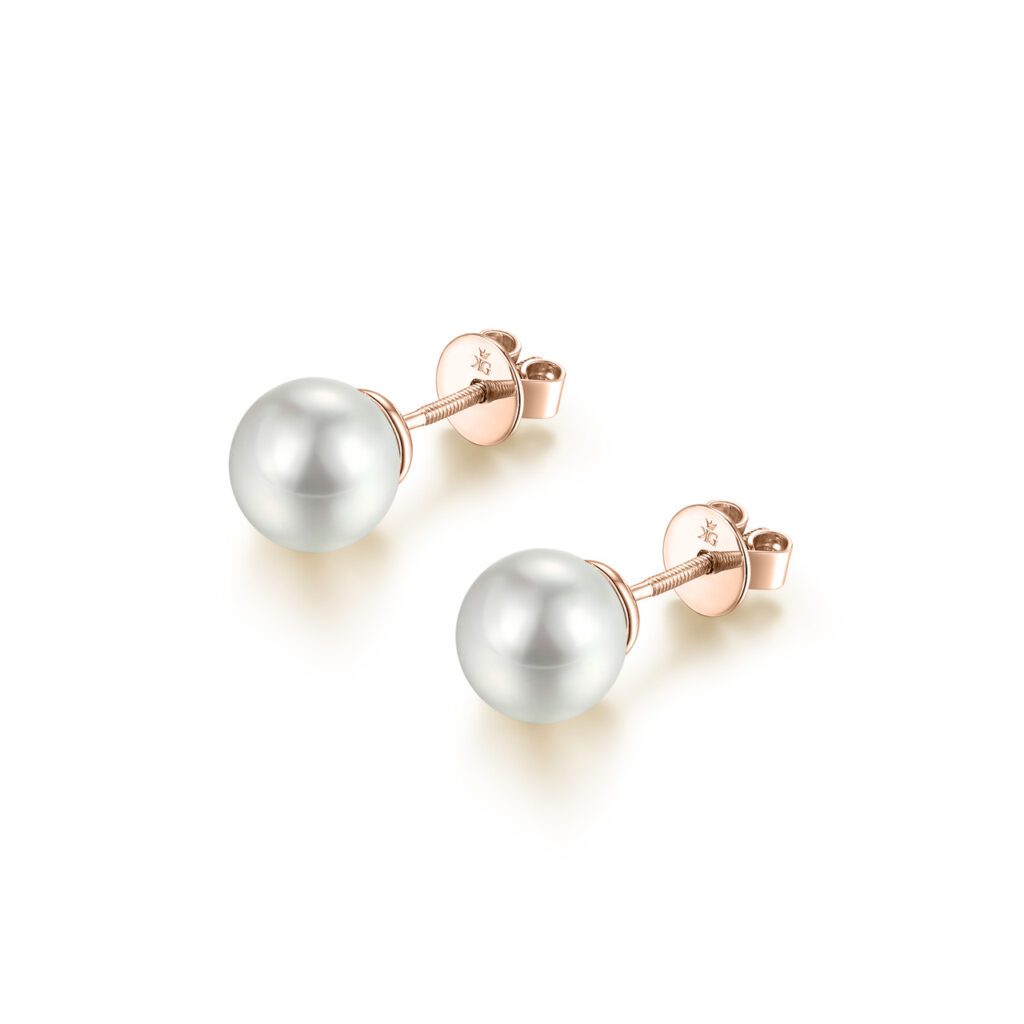 Rayne – Tidlösa pärlörhängen i 18k Roséguld