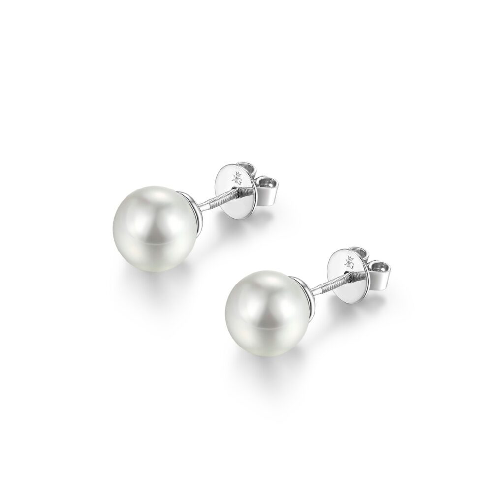 Rayne – Tidlösa pärlörhängen i 18k Vitguld