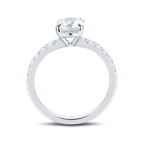 Romina – Sidostensring med diamanter i 18k Vitguld - Bild 2