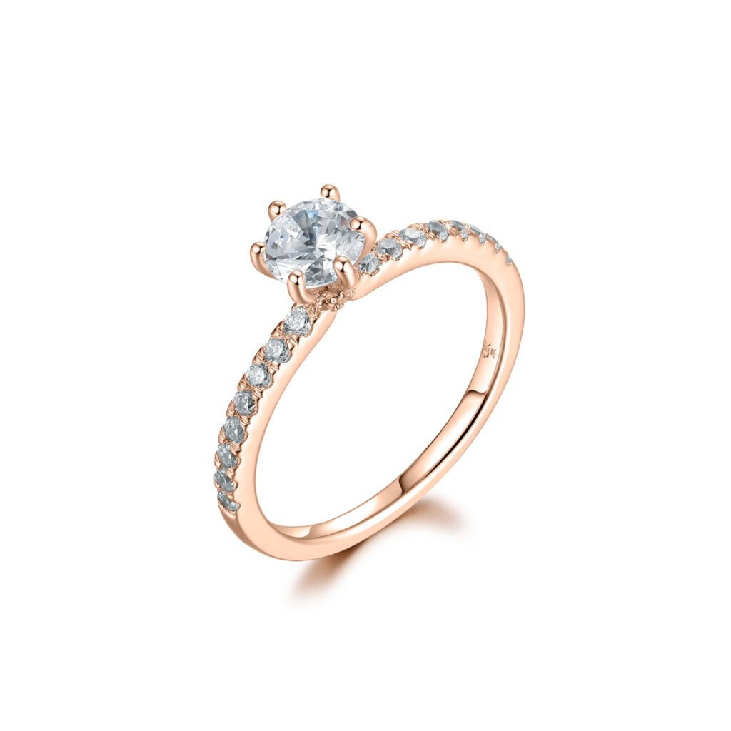 Rylie – Sidostensring med diamanter i 18k Roséguld