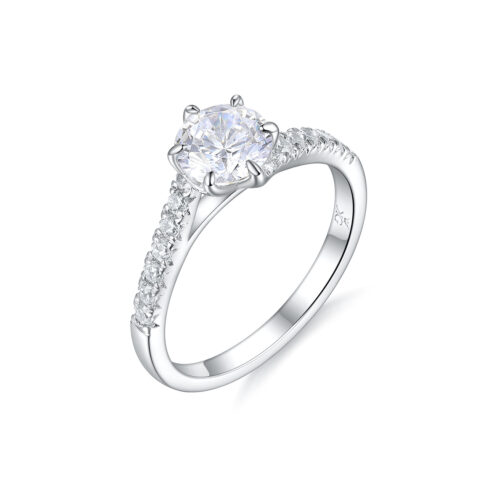 Sadie – Sidostensring med diamanter i 18k Vitguld