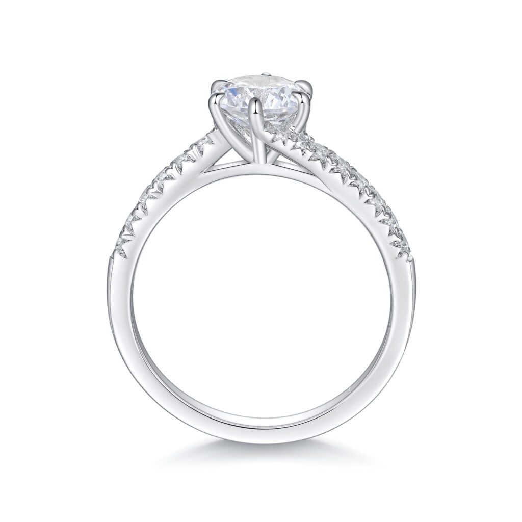 Sadie – Sidostensring med diamanter i 18k Vitguld