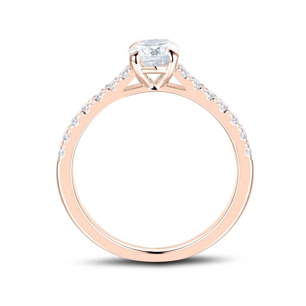 Sandrine – Sidostensring med diamanter i 18k Roséguld