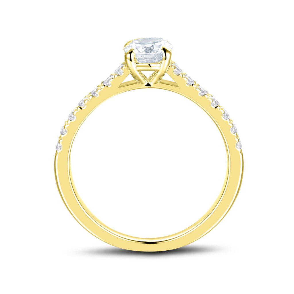 Sandrine – Sidostensring med diamanter i 18k Gulguld