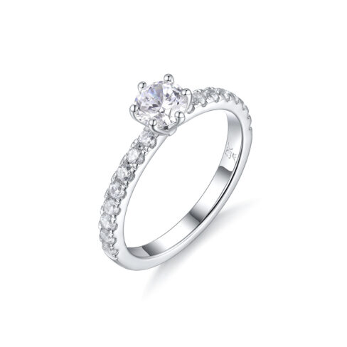 Sarah – Sidostensring med diamanter i 18k Vitguld