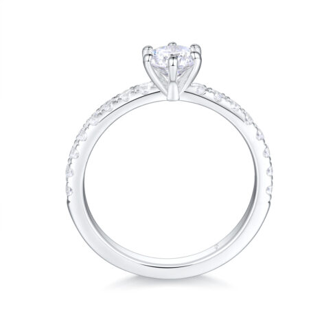 Sarah – Sidostensring med diamanter i 18k Vitguld - Bild 2