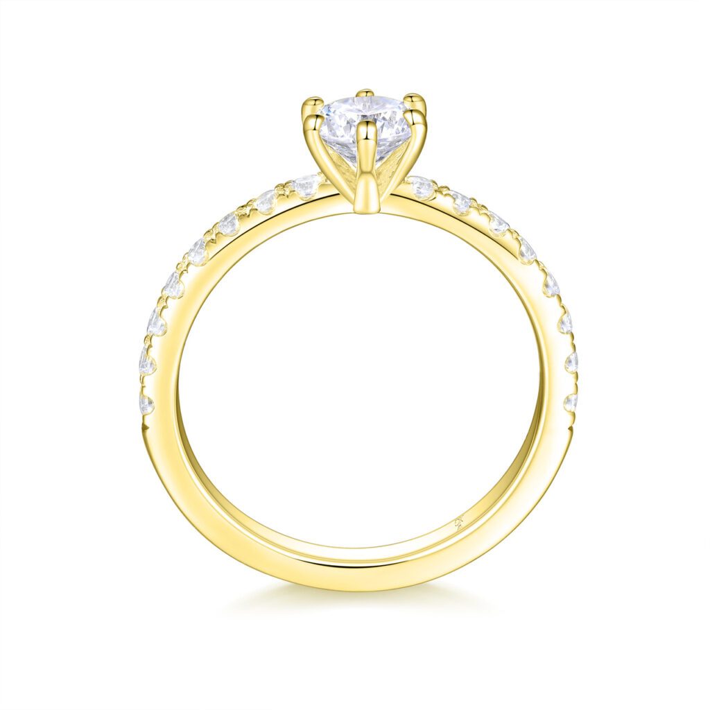 Sarah – Sidostensring med diamanter i 18k Gulguld