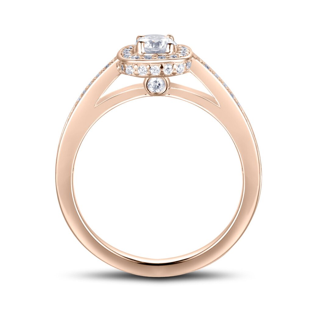 Sky – Haloring i 18k Roséguld med diamant