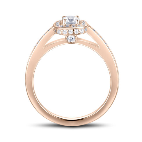 Sky – Haloring i 18k Roséguld med diamant - Bild 2