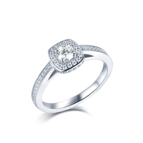 Sky – Haloring i 18k Vitguld med diamant