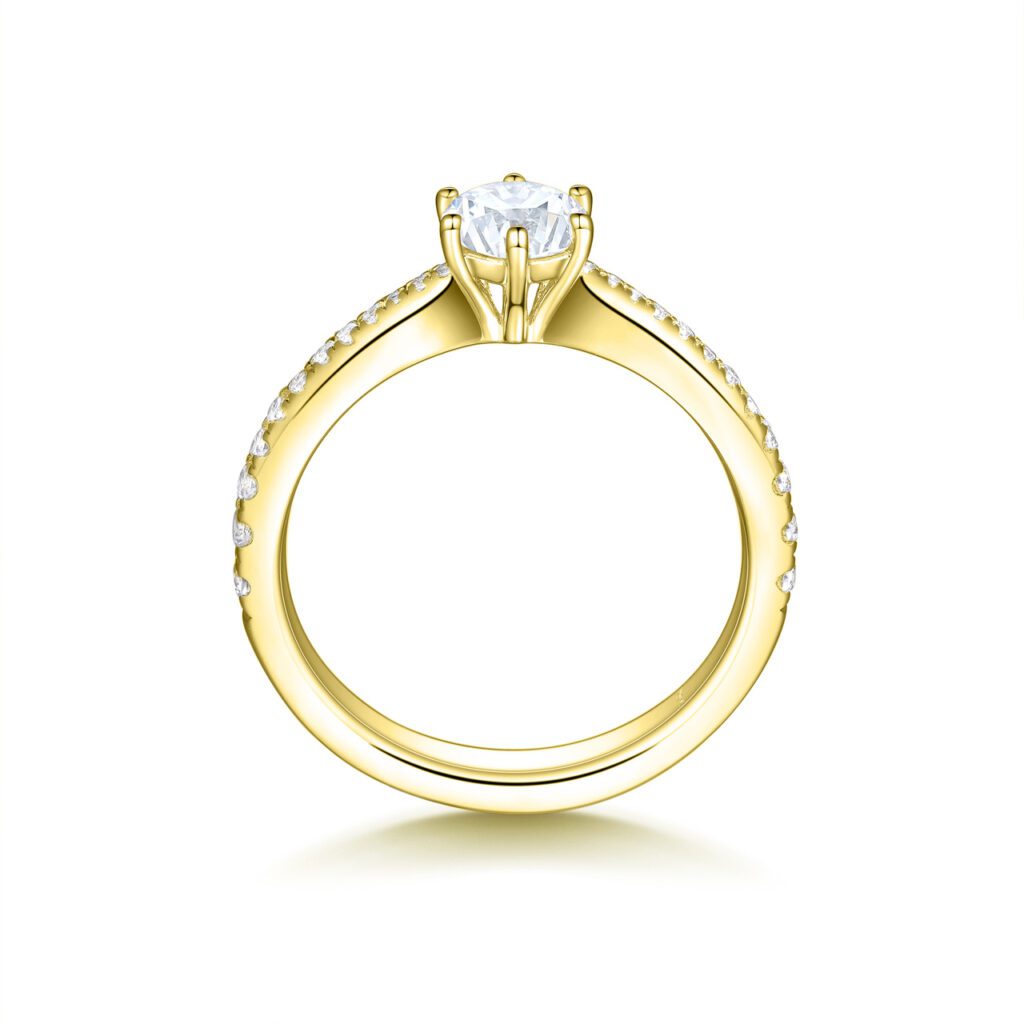 Stina – Sidostensring med diamanter i 18k Gulguld