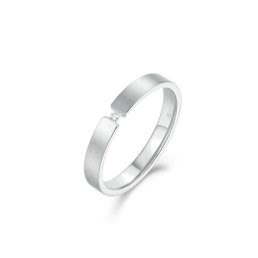 Tatiana – Slät ring i 14k Vitguld