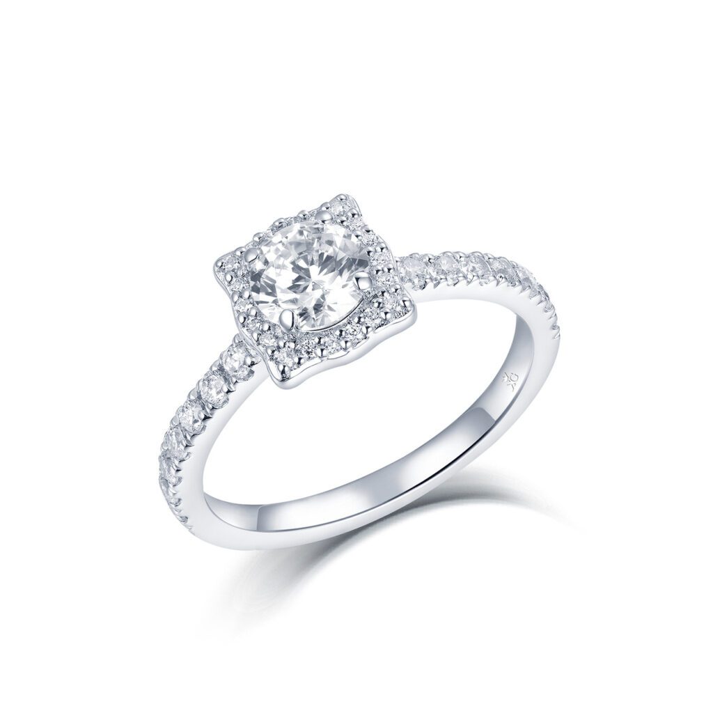 Tindra – Haloring i 18k Vitguld med diamant