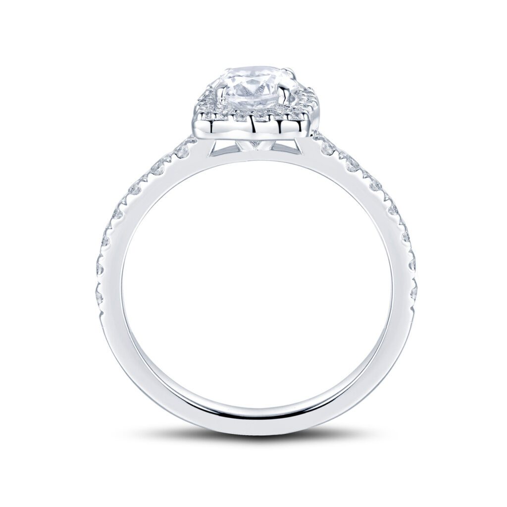 Tindra – Haloring i 18k Vitguld med diamant