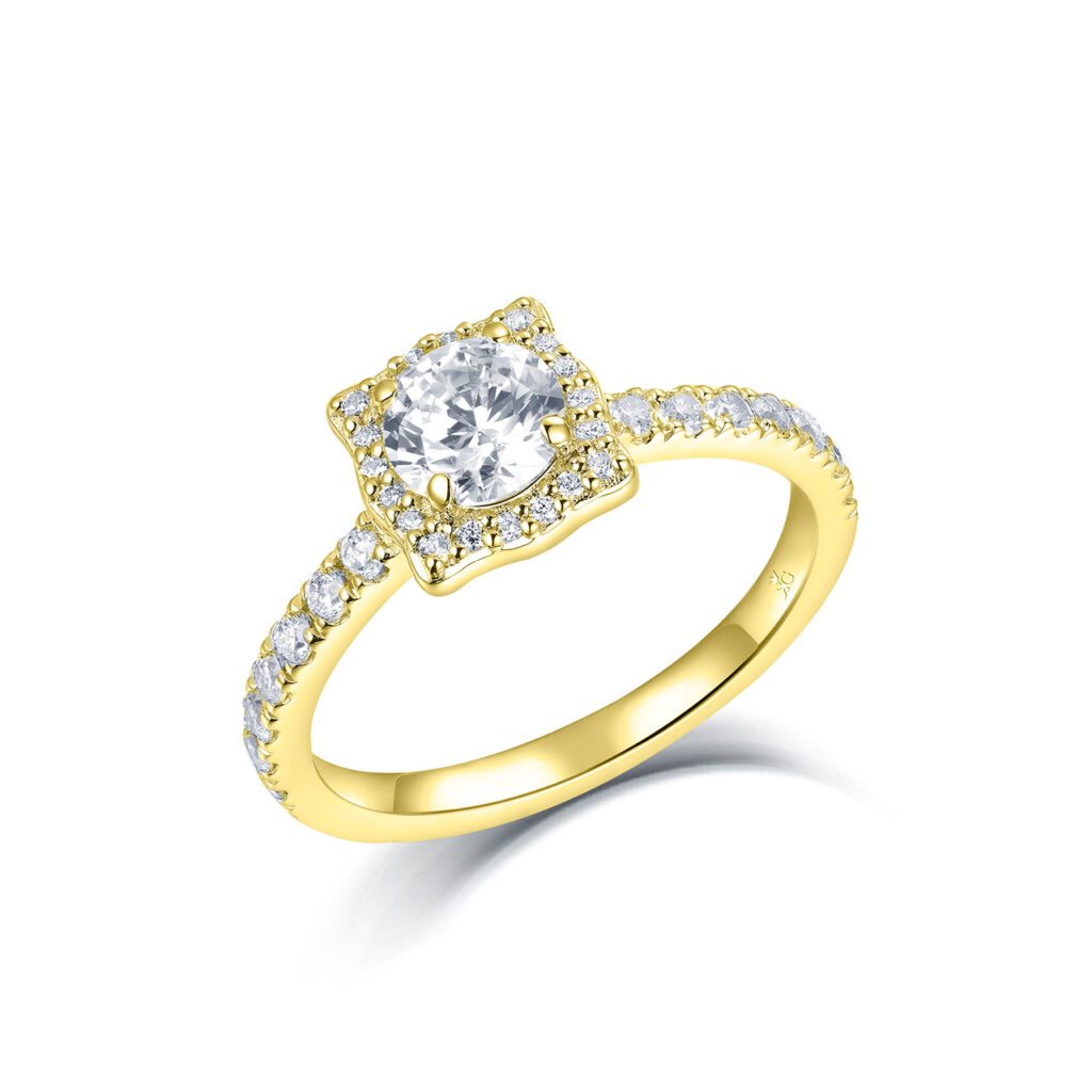 Tindra – Haloring i 18k Gulguld med diamant