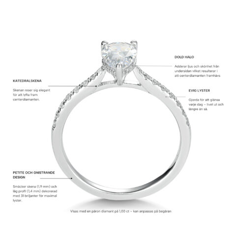 Trinity – Sidostensring med diamanter i 18k Vitguld - Bild 2
